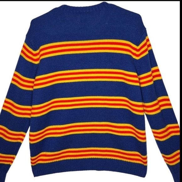 Disney x Forever 21 Daffy Duck Long Sleeve Crew Neck Sweater Size L Blue Gold - Picture 2 of 11